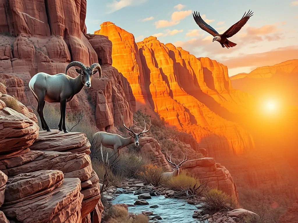 Best hiking trails for wildlife sightings in Zion National Park feature bighorn sheep, deer, and eagles in their natural canyon environment
