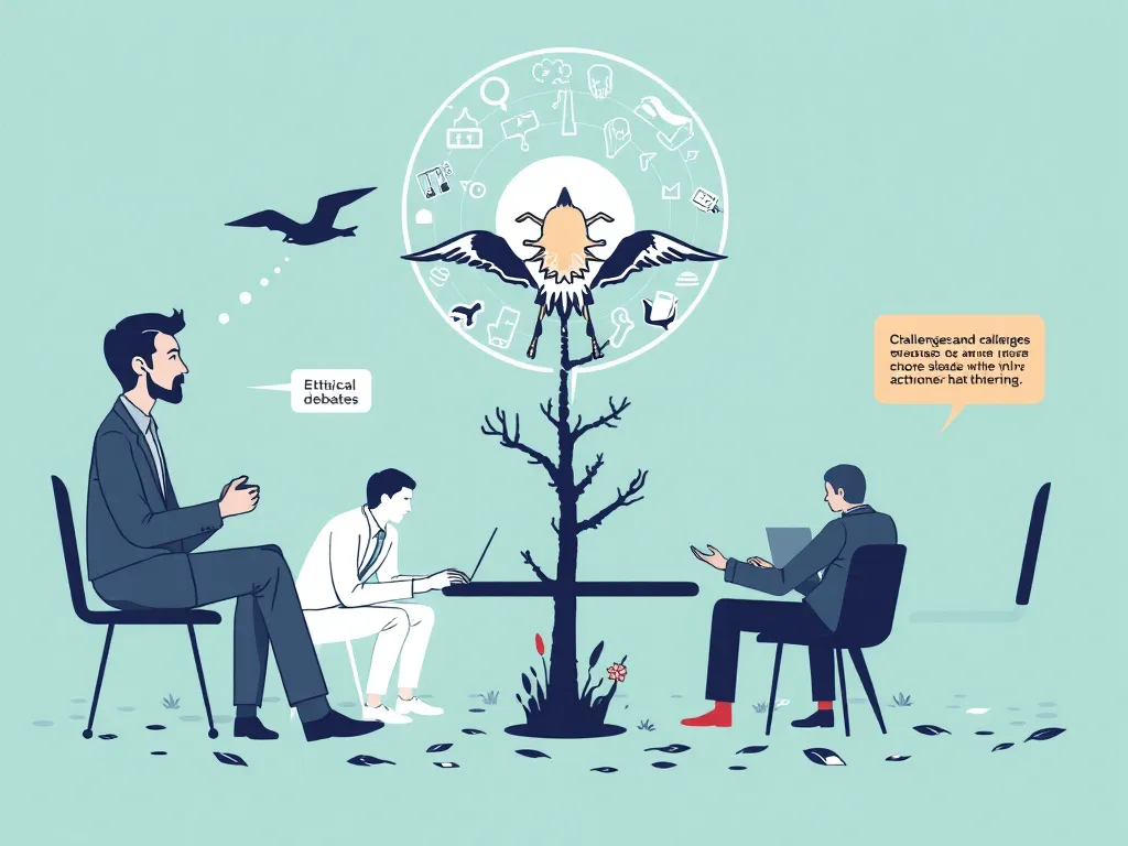 Illustration: Challenges and Ethical Debates in De-Extinction