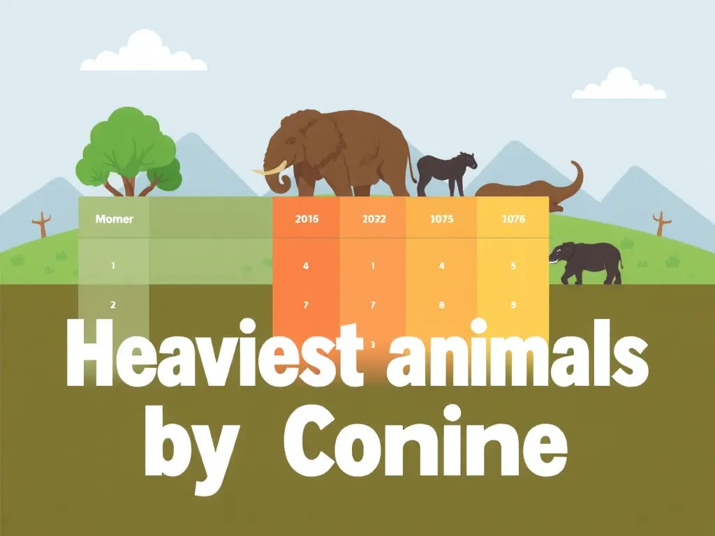 Illustration: Comparison Table: Heaviest Land Animals by Continent
