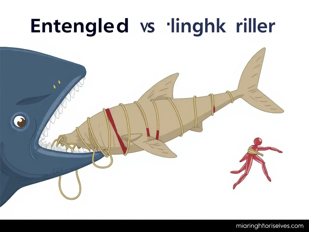 Illustration: Entanglement and Physical Injury in Marine Life