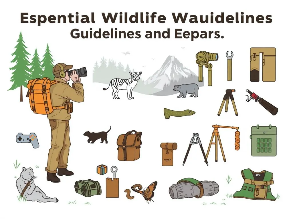 Illustration: Essential Wildlife Watching Guidelines and Equipment