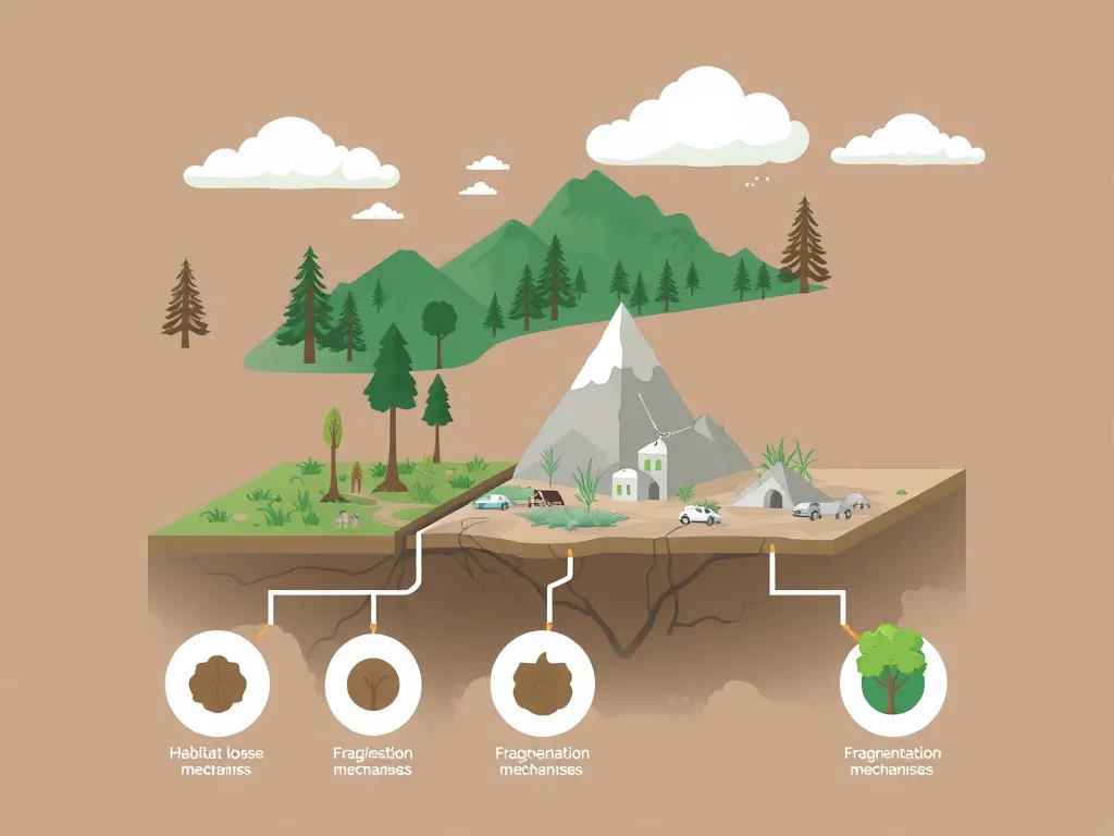 Illustration: Habitat Loss and Fragmentation Mechanisms