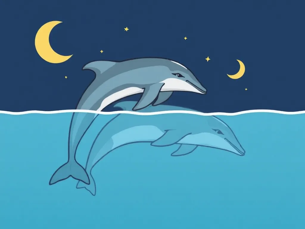 Illustration: How Dolphins Use Unihemispheric Sleep to Stay Safe