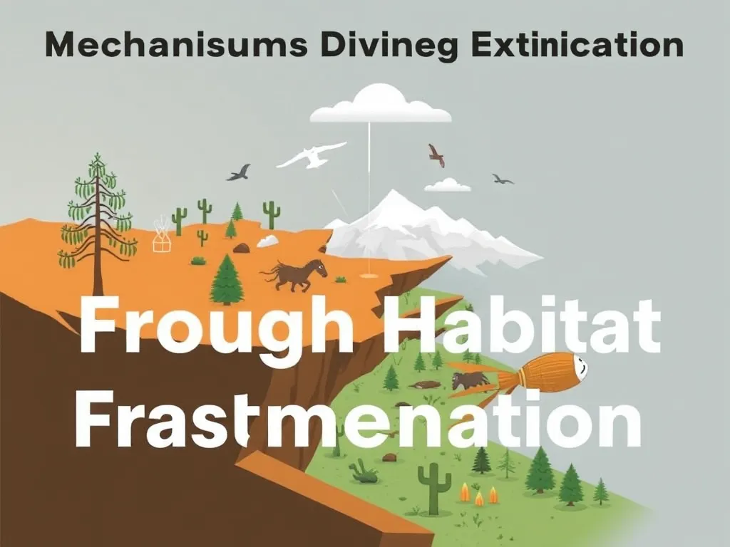 Illustration: Mechanisms Driving Extinction Through Habitat Fragmentation
