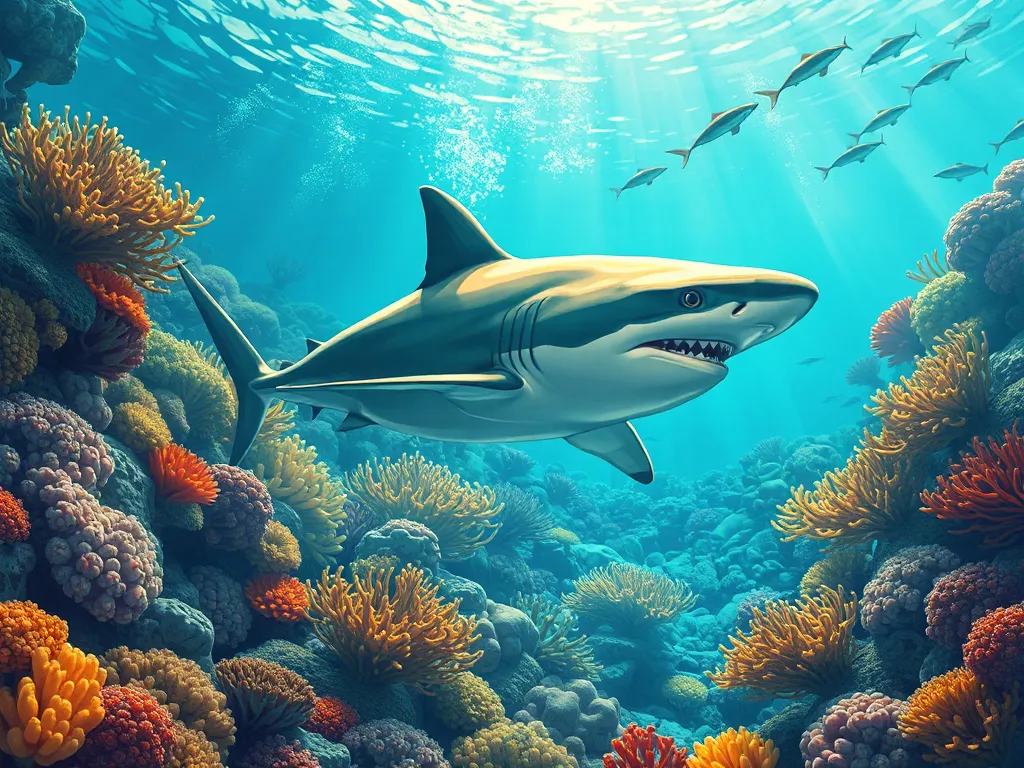 Illustration of thriving shark species in vibrant underwater ecosystem for article on World's Shark Species: Which Are Endangered and Which Are Thriving? Illustration of thriving shark species in vibrant underwater ecosystem for article on World's Shark Species: Which Are Endangered and Which Are Thriving?