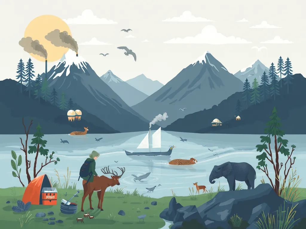 Illustration: Pollution and Human-Wildlife Conflict