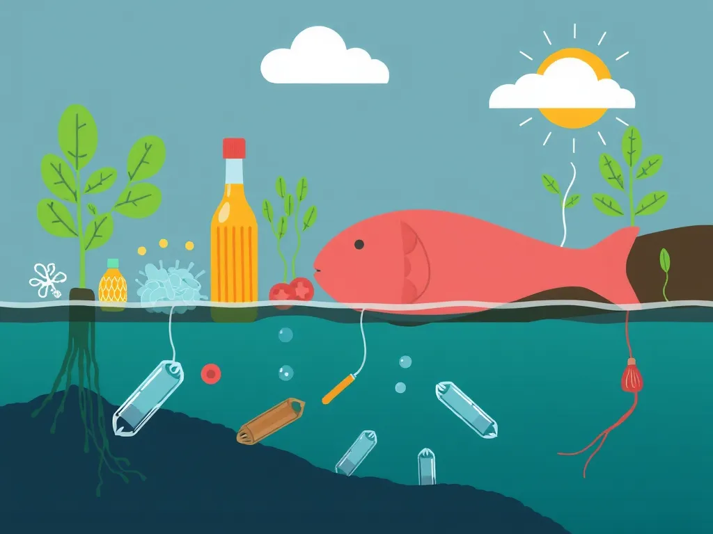 Illustration: Toxicity and Microplastics in the Food Chain