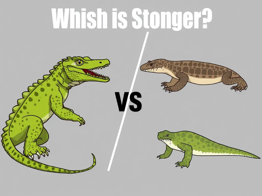 Illustration: Which is Stronger: Komodo Dragon or Monitor Lizard? Illustration: Which is Stronger: Komodo Dragon or Monitor Lizard?